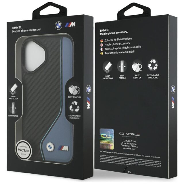 Case BMW M Carbon Logo MagSafe for iPhone 17 blue - imagine 8