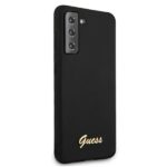 Guess GUHCS21SLSLMGBK S21 G991 black hardcase Silicone Script Metal Logo - imagine 4