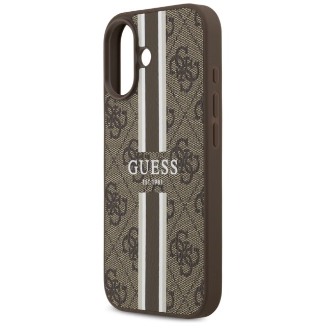 Case Guess 4G Printed Stripes MagSafe for iPhone 17 brown - imagine 6