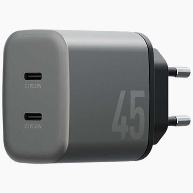 Wall Charger Energea Ampcharge     GaN45 2xUSB-C PD/PPS/QC3.0 45W grey - imagine 4