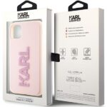 Karl Lagerfeld KLHCN613DMBKCP iPhone 11/ Xr 6.1" pink hardcase 3D Rubber Glitter Logo - imagine 8