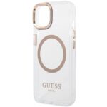 Guess GUHMP15MHTRMD iPhone 15 Plus / 14 Plus 6.7" gold hard case Metal Outline Magsafe - imagine 6