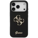 Guess Silicone Big 4G Script case for iPhone 17 Pro black - imagine 3