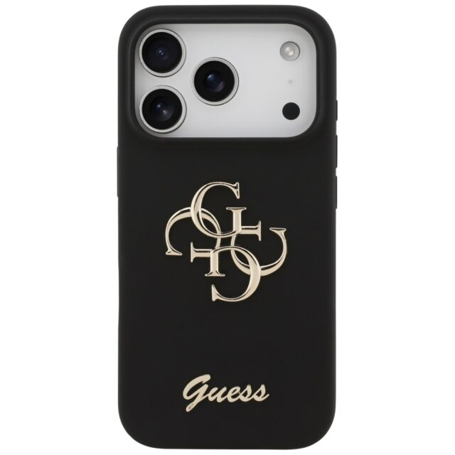 Guess Silicone Big 4G Script case for iPhone 17 Pro black - imagine 3