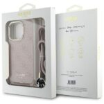 Guess GUHCP16LHC4SEP iPhone 16 Pro 6.3"  pink hardcase Crossbody Cord 4G Print - imagine 7