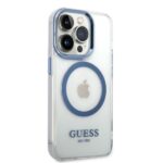 Guess GUHMP14LHTRMB iPhone 14 Pro 6,1" blue hard case Metal Outline Magsafe - imagine 4