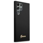 Guess GUHCS22LLSLMGBK S22 Ultra S908 black hardcase Silicone Script Metal Logo - imagine 4