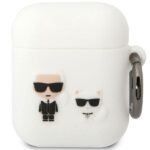 Karl Lagerfeld KLACA2SILKCW AirPods 1/2 cover white Silicone Karl & Choupette