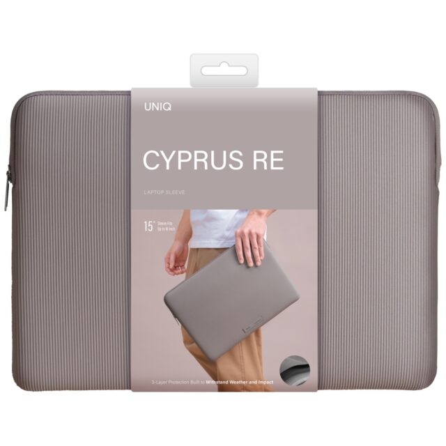 Laptop Sleeve UNIQ Cyprus Ridge Edition 16" waterproof neoprene grey - imagine 7