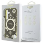 Case Guess 4G Background Gold Electroplated Peony Pattern MagSafe forSamsung Galaxy S25 brown - imagine 8