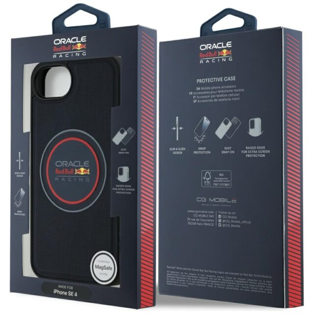 Case Red Bull Meshed Logo and Red Ring   MagSafe for iPhone 16e navy blue - imagine 8