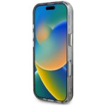 Case Guess Glitter Flowers Triangle Buttons MagSafe for iPhone 16 Pro Max black - imagine 5