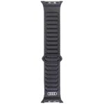 Strap Audi Logo Genuine Leather Magnetic Ring for Apple Watch 40/41/42mm black