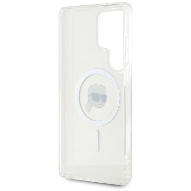 Case Karl Lagerfeld Button Karl Head Printed Logo MagSafe Samsung Galaxy S25 Ultra white - imagine 7