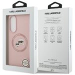 Case Karl Lagerfeld Silicone Double Heads And Circle MagSafe for Samsung Galaxy S25 Edge pink - imagine 8