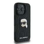 Karl Lagerfeld KLHCP16LPGKLKIPK iPhone 16 Pro 6.3" black hardcase Monogram Karl Head Pin - imagine 4