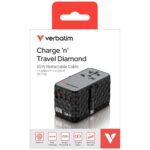 Verbatim Travel Adapter EU/UK/US GaN USB-A/3xUSB-C PD 85W CNT-02 black 32127 - imagine 7