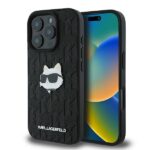 Karl Lagerfeld KLHCP16XPGKLCHPK iPhone 16 Pro Max 6.9" black hardcase Monogram Choupette Head