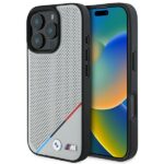BMW BMHMP16L23PUPDG iPhone 16 Pro 6.3" grey hardcase M Perforated Tricolor Line MagSafe