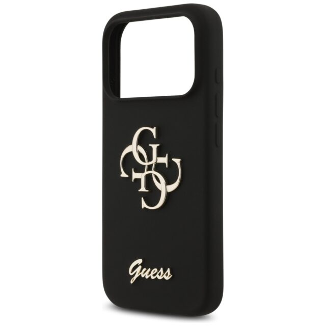 Guess Silicone Big 4G Script case for iPhone 17 Pro black - imagine 6