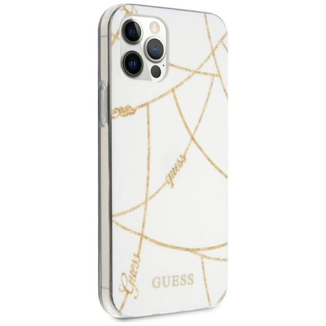 Guess GUHCP12LPCUCHWH iPhone 12 Pro Max 6,7"  white hardcase Gold Chain Collection - imagine 4