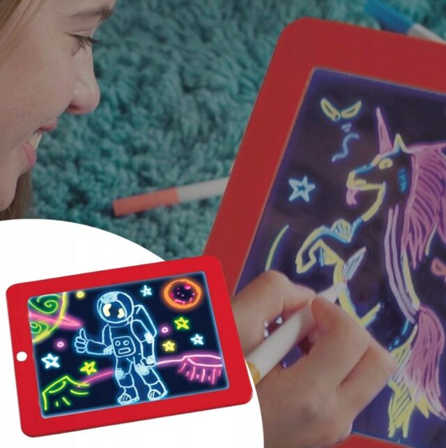 Magical Children's Tablet Extralink Neon Magic Pad, Red - imagine 2