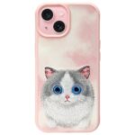 Nimmy case iPhone 15 6.1" pink    Big Eyed Pet 2.0 Cat