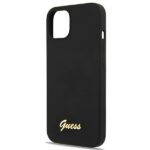 Guess GUHMP13MLSLMGBK iPhone 13 / 14 /15 6,1"black hardcase Silicone Script Gold Logo Magsafe - imagine 5