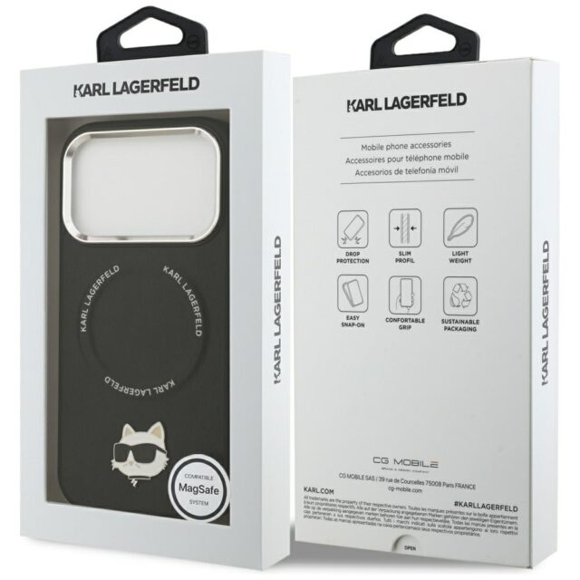 Karl Lagerfeld Choupette Pin MagSafe Case for iPhone 17 Pro Black - imagine 8