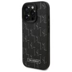 Karl Lagerfeld KLHMP16LPKHPORPK iPhone 16 Pro 6.3" hardcase black Leather Monogram Metal Logo - imagine 2