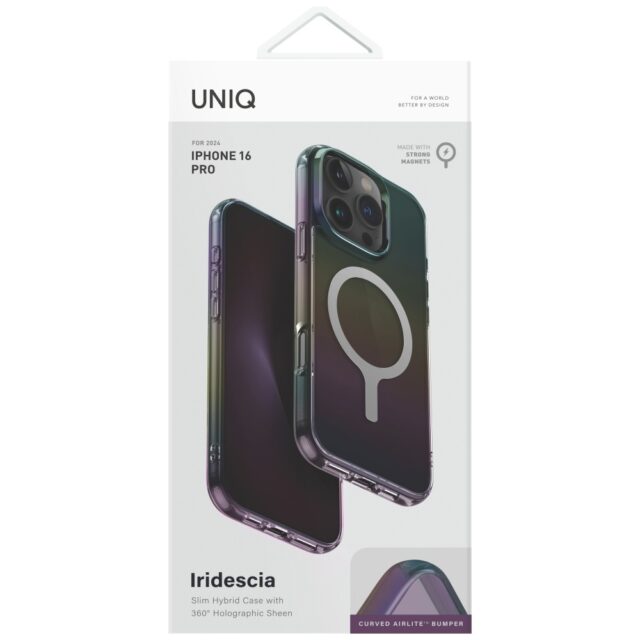 Case UNIQ Iridescia for iPhone 16 Pro Magclick Charging midnight - imagine 4