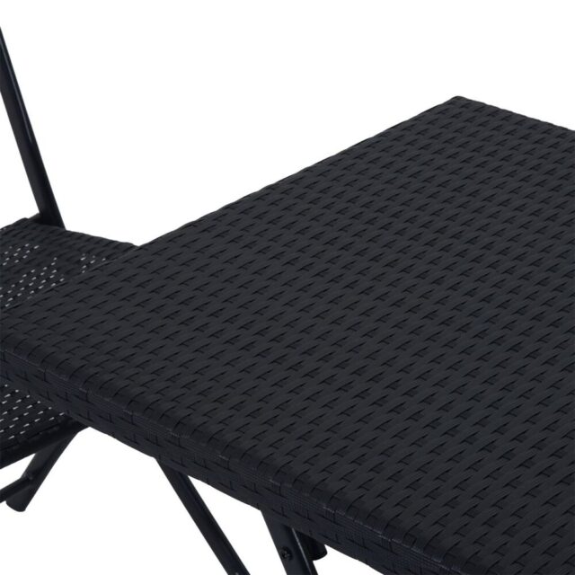 Small Black Forest Garden Furniture Set, Two Chairs + Black Table - imagine 6