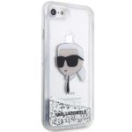 Karl Lagerfeld KLHCI8LNKHCH iPhone 7/8/SE 2020 / SE 2022 silver hardcase Glitter Karl Head - imagine 4