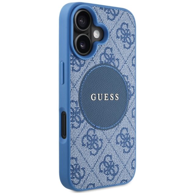 Case Guess 4G Circle Classic Logo MagSafe for iPhone 16 blue - imagine 4