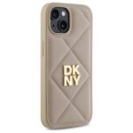 DKNY DKHCP15SPQDSLE iPhone 15 6.1" beige Quilted Stack Logo - imagine 4
