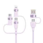USAMS Cable U85 2xUSB-C/USB/Micro-USB/Lightning 6in1 1.2m 100W PD Fast Charge purple SJ645U