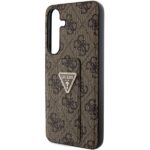 Guess GUHCS24MPGS4TDW S24+ S926 brown hardcase Grip Stand 4G Triangle Strass - imagine 6