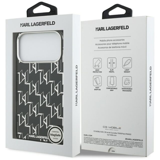 Karl Lagerfeld IML KL Monogram MagSafe Case for iPhone 17 Pro Max Black - imagine 8