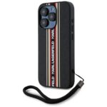 Case Karl Lagerfeld Saffiano Athleisure Stripes Cord for iPhone 15 Pro Max red
