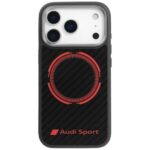 Case Audi RSQ Carbon Fiber Sport Red Circle MagSafe for iPhone 17 Pro black
