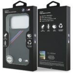 BMW M Tricolor Metal Logo MagSafe Case for iPhone 17 Pro Black - imagine 8