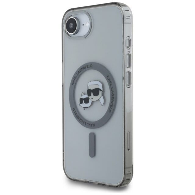 Case Karl Lagerfeld IML Metal Karl & Choupette Heads MagSafe for iPhone 16e black - imagine 2