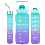 Extralink | 3in1 Motivational Bottle | Blue-purple set 2000ml+900ml+300ml