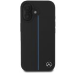 Mercedes MEHMP16S23RURBK iPhone 16 6.1" black hardcase MB Blue Line Leather MagSafe - imagine 3
