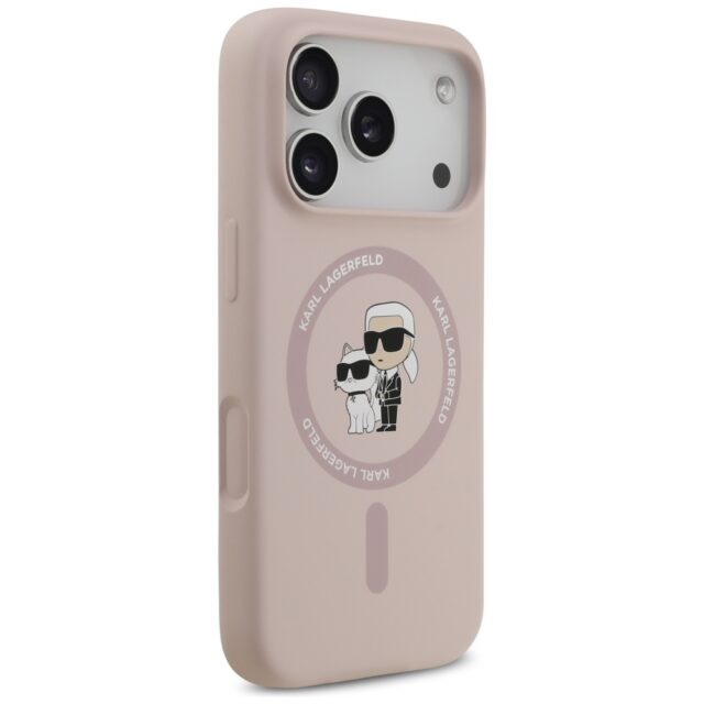 Karl Lagerfeld Silicone Karl&Choupette Ring MagSafe Case for iPhone 17 Pro Pink - imagine 4