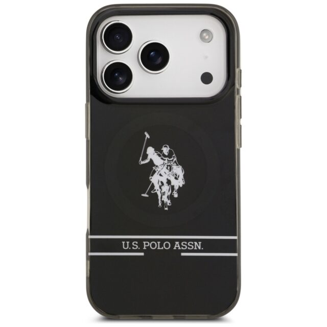 US Polo DH and Bottom Stripe Logo MagSafe Case for iPhone 17 Pro Black - imagine 3