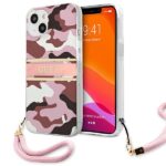Guess GUHCP13MKCABPI iPhone 13 / 14 / 15 6,1" pink hardcase Camo Strap Collection