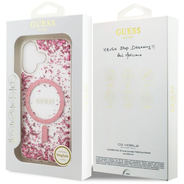 Guess Resin Bottom Glitter MagSafe Case for iPhone 17 Pink - imagine 8
