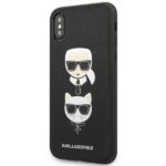 Karl Lagerfeld KLHCI65SAKICKCBK iPhone XS Max black hardcase Saffiano Karl&Choupette Head - imagine 2