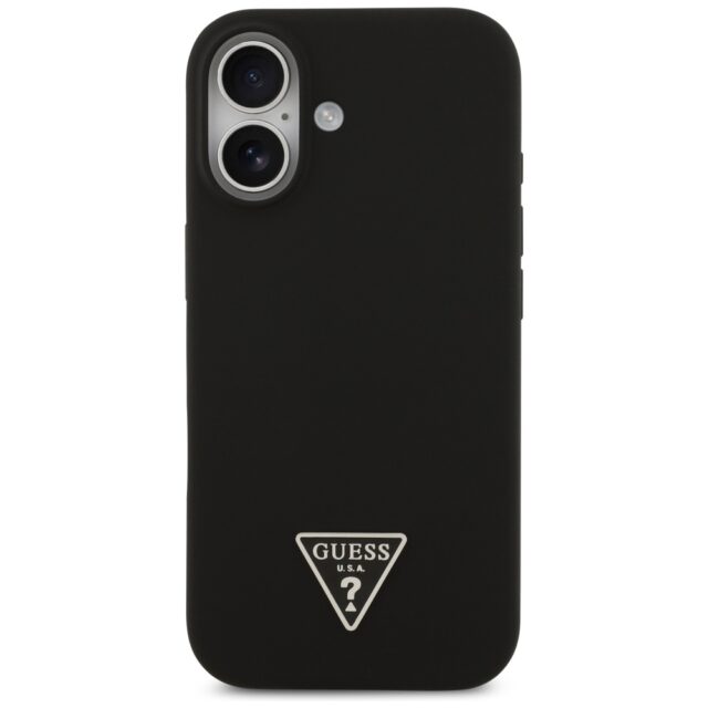 Case Guess Silicone Triangle Logo MagSafe for iPhone 17 black - imagine 3